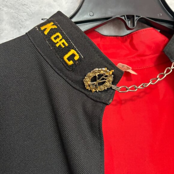 Vintage Knights Of Columbus Ceremonial Cape Cloak Black/Red The English Company - Picture 4 of 13